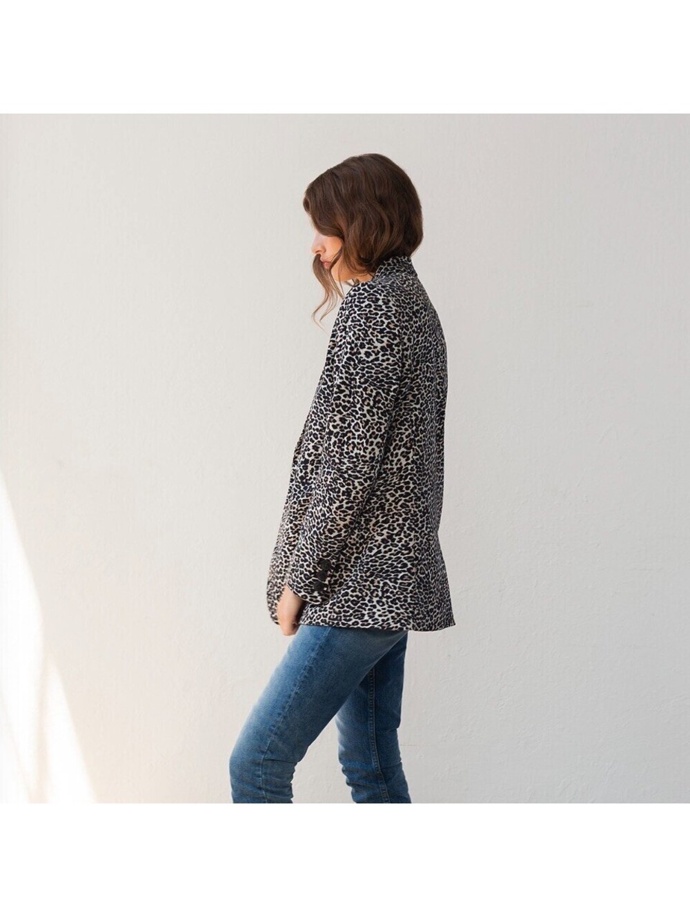 Anine Bing Madeleine Leopard Print Double Breasted Blazer S - Picture 2 of 6